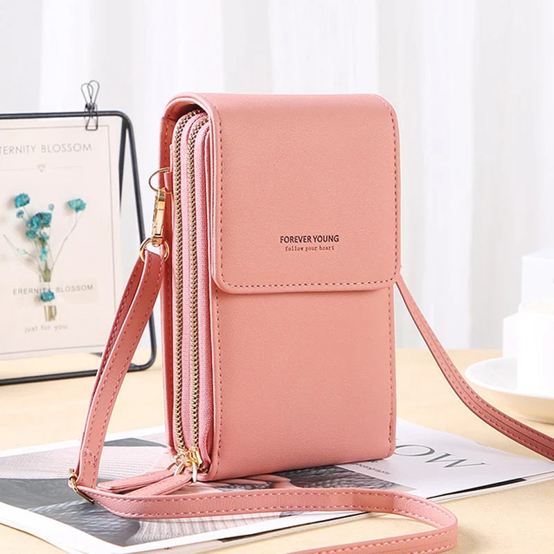 Sac à main pour téléphone portable à écran tactile en cuir souple pour femmes