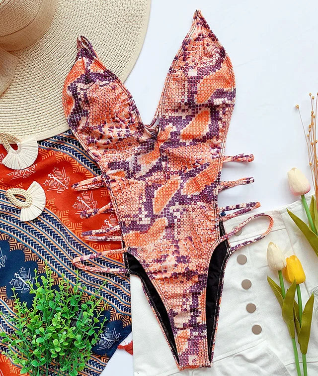 Maillot de bain une pièce imprimé pour femmes
