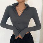T-shirt décontracté à col roulé pour femmes