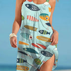 Robe de plage imprimée étoile de mer pour femmes