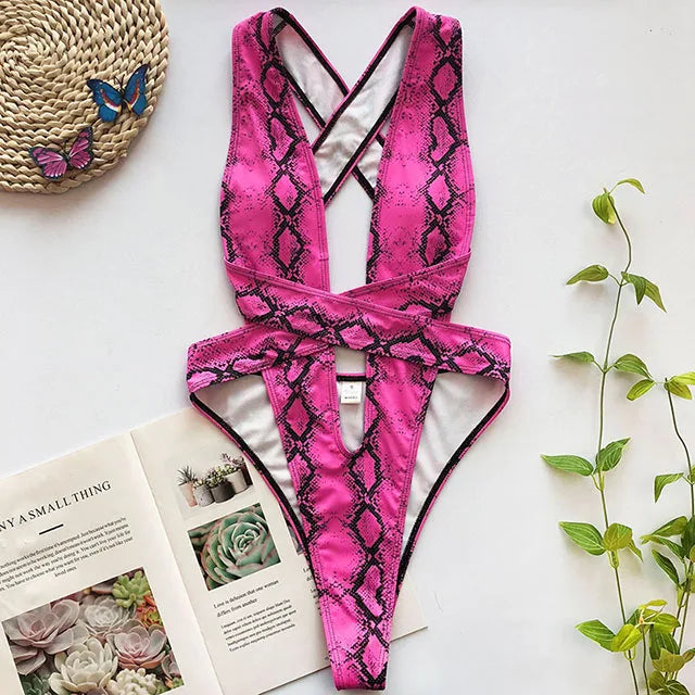 Maillot de bain une pièce dos nu pour femmes