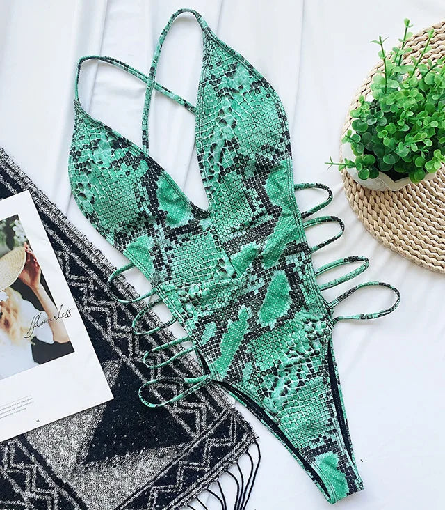 Maillot de bain une pièce imprimé pour femmes