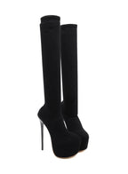 Bottes cuissardes à talons plateforme pour femmes