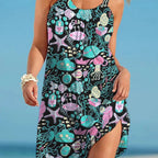 Robe de plage imprimée étoile de mer pour femmes
