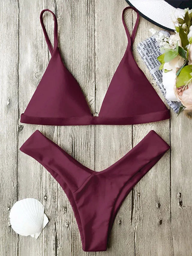 Maillot de bain deux pièces imprimé pour femmes