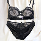 Ensemble de soutien-gorge push-up et culotte en dentelle pour femmes