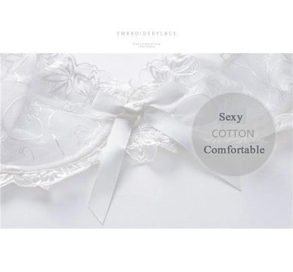 Ensemble Lingerie Femme – Dentelle Brodée Transparente
