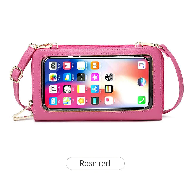Sac à bandoulière en cuir PU pour téléphone à écran tactile pour femmes