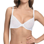 Soutien-gorge non rembourré à armatures et dentelle transparente pour femmes