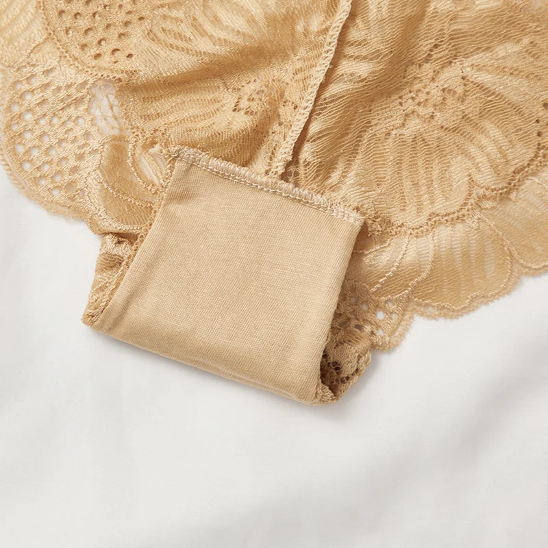 Culotte en dentelle transparente  taille basse avec nœud pour femmes