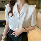 Chemise en mousseline de soie pour femmes