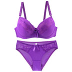 Ensemble de soutien-gorge Push Up et culotte pour femmes