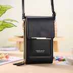 Sac à main pour téléphone portable à écran tactile en cuir souple pour femmes