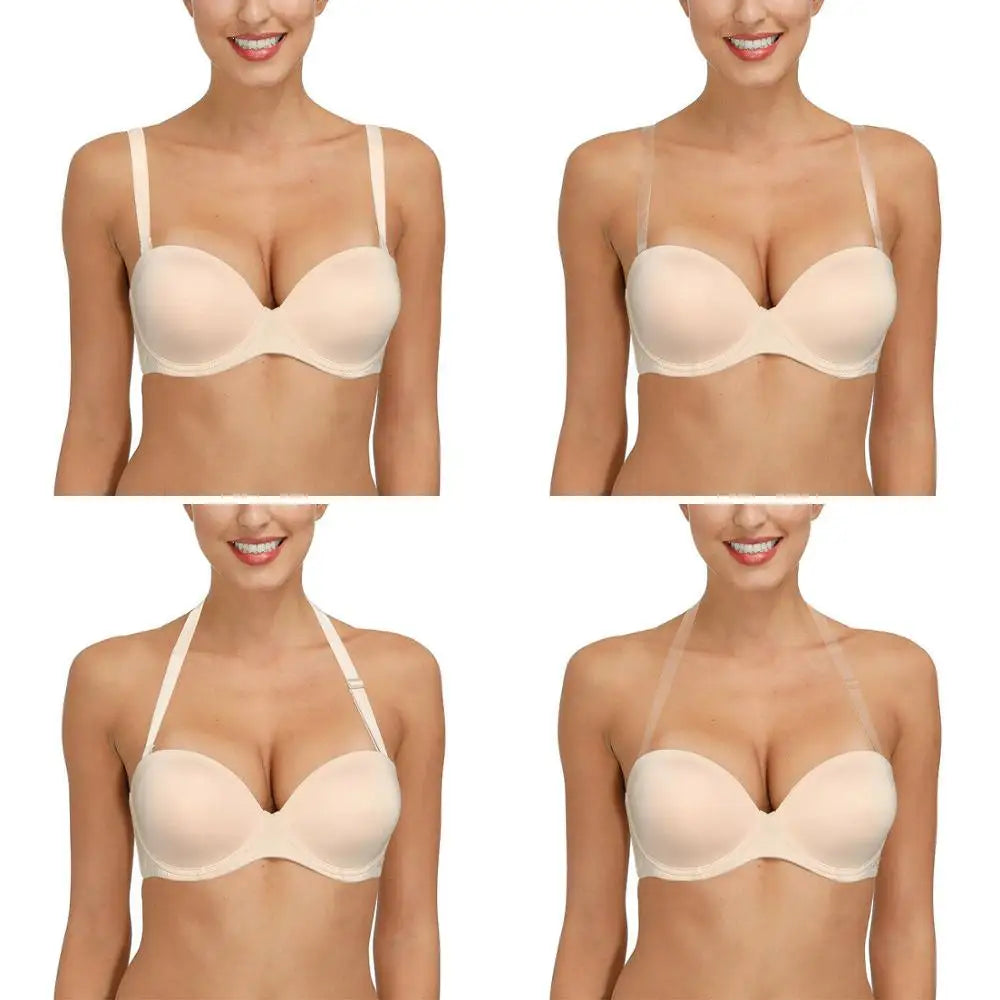 Soutien-gorge sans bretelles en silicone convertibles ajustés pour femmes