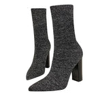 Bottine à talons hauts carrés pour femmes