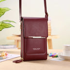 Sac à main pour téléphone portable à écran tactile en cuir souple pour femmes