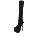 Bottes cuissardes à talons plateforme pour femmes