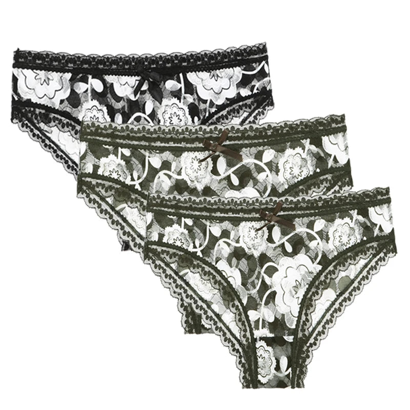 Lot de 3 Culottes Femme – Motifs Floraux