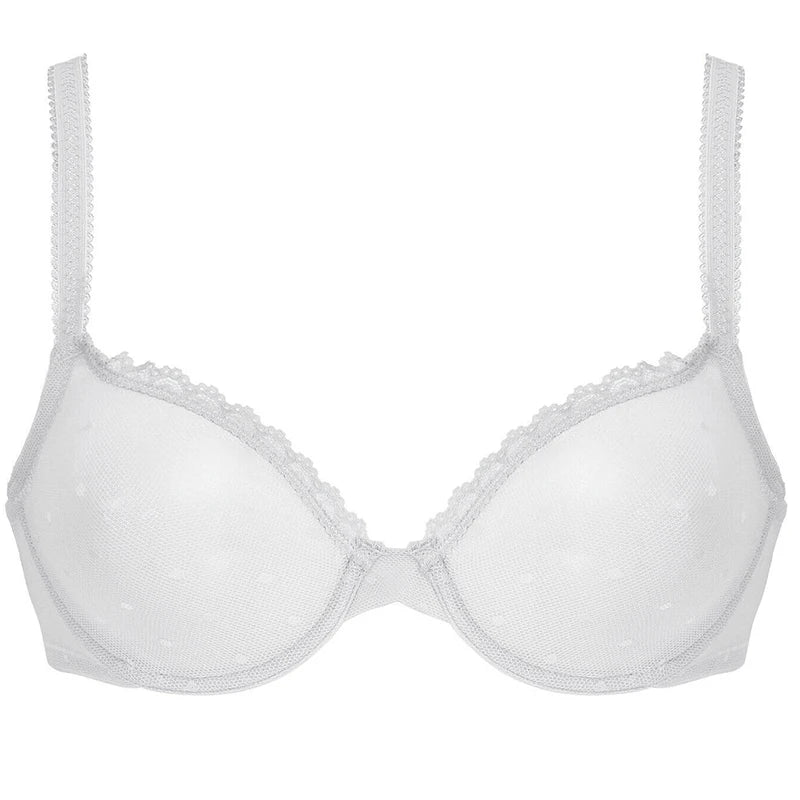 Soutien-gorge non rembourré à armatures et dentelle transparente pour femmes