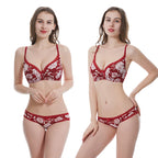 Ensemble soutien-gorge et culotte ultra-fins en dentelle pour femmes