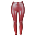 Leggings en cuir PU Push-Up  slim, taille haute pour femmes
