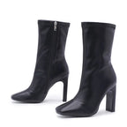 Bottines blanches en cuir PU de haute qualité pour femmes