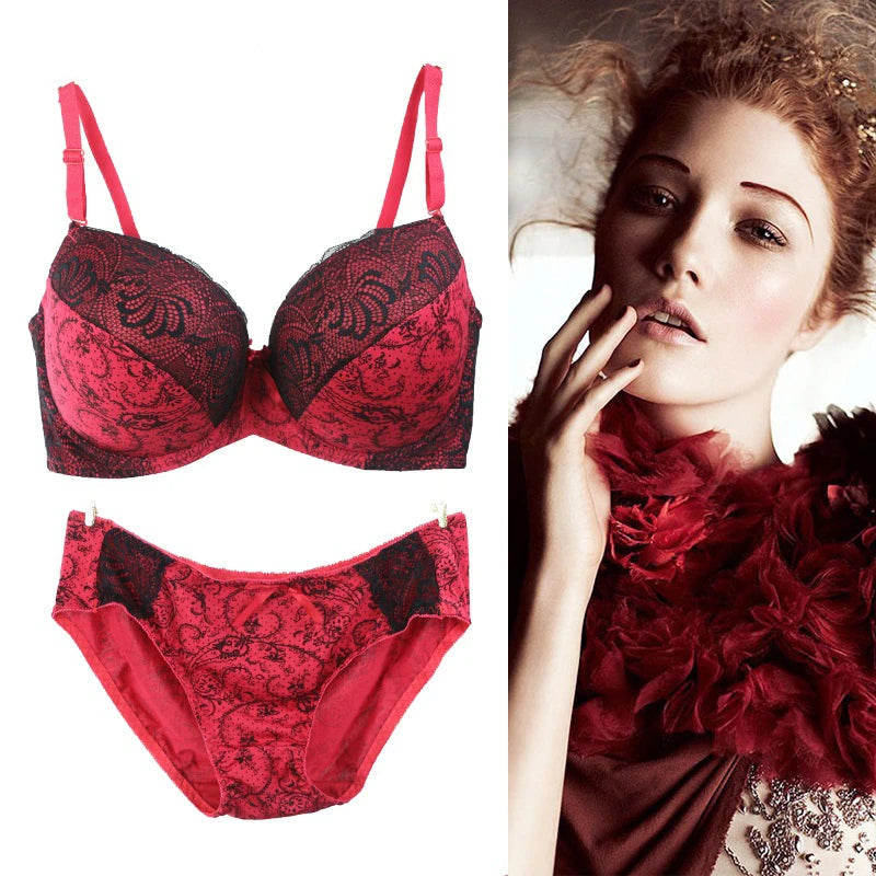 Ensemble de lingerie soutien gorge Push-Up et culotte pour femmes