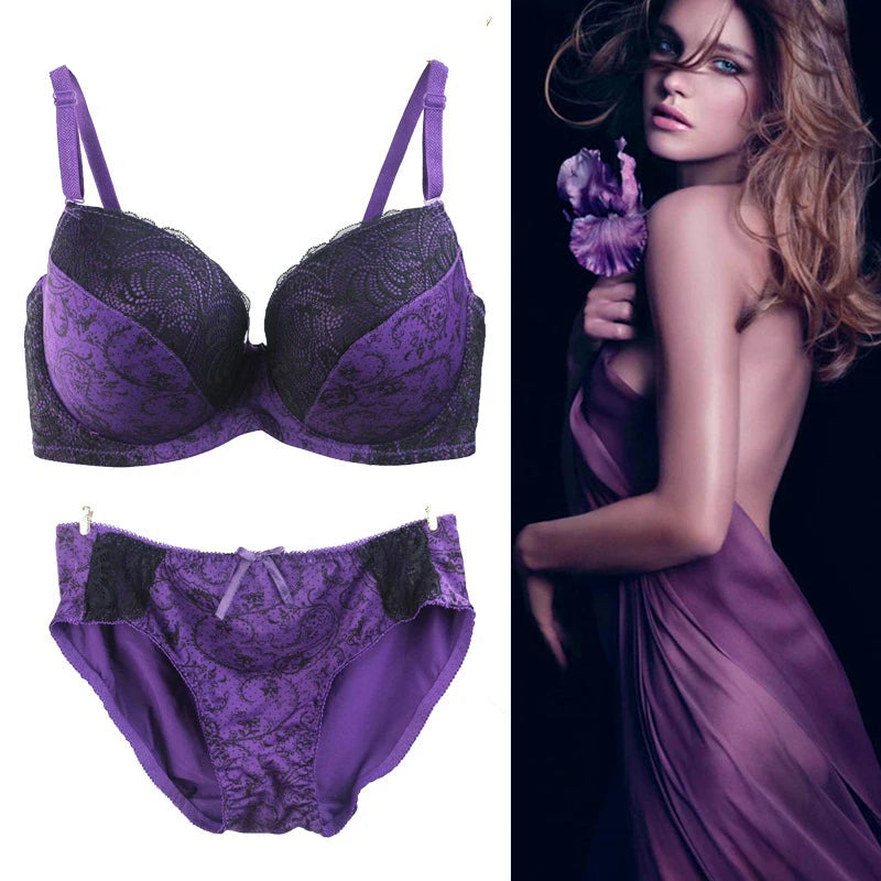 Ensemble de lingerie soutien gorge Push-Up et culotte pour femmes