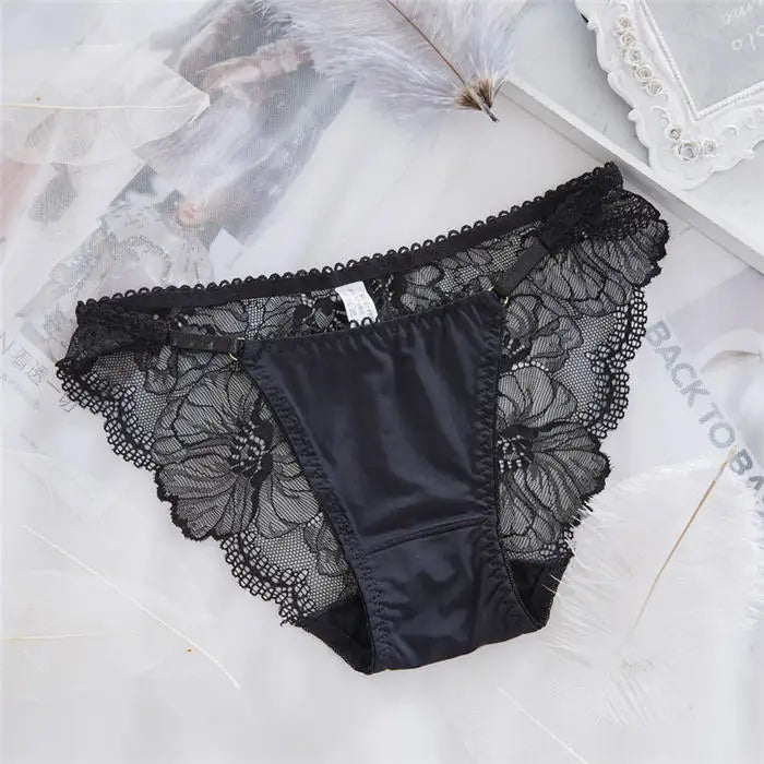 Culotte transparente en dentelle et sans couture pour femmes