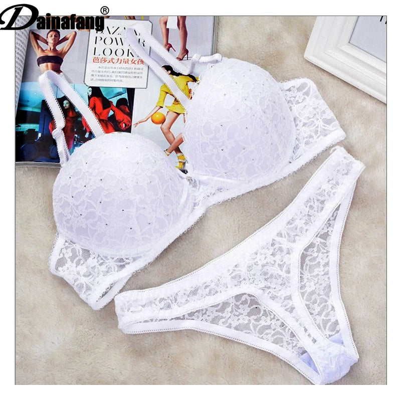 Ensemble de soutien-gorge Push Up en dentelle pour femmes