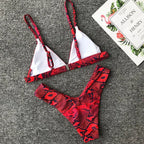 Maillot de bain deux pièces imprimé pour femmes