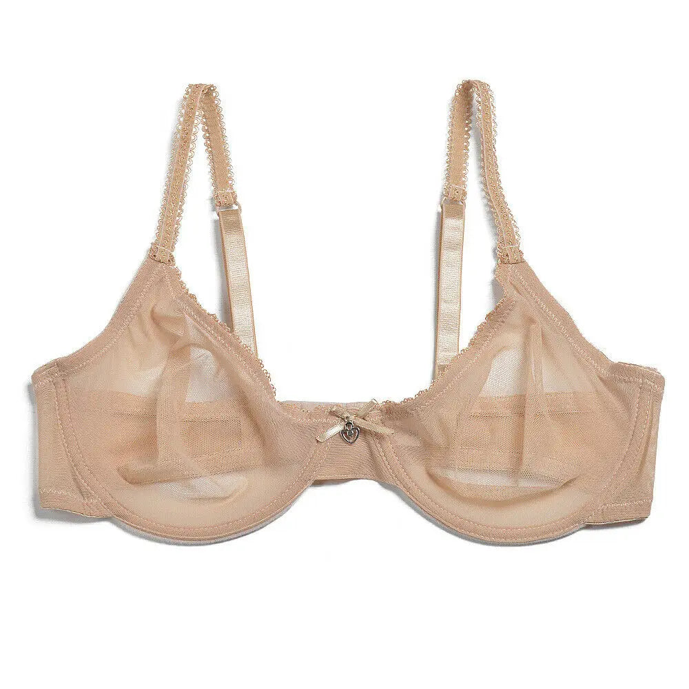 Ensemble soutien-gorge en maille transparente et culotte pour femmes