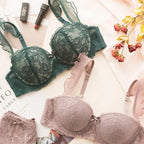 Ensemble culotte et soutien-gorge push-up en dentelle à volants sexy pour femmes