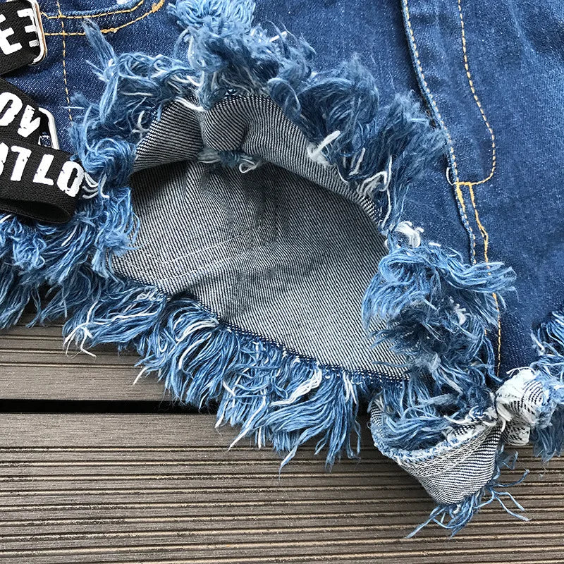 Short en jean taille basse pour femmes