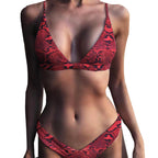 Maillot de bain deux pièces imprimé pour femmes