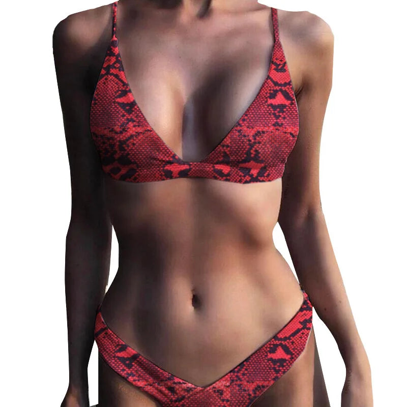Maillot de bain deux pièces imprimé pour femmes