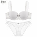 Ensemble culotte et soutien-gorge push-up en dentelle à volants sexy pour femmes