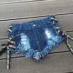Short en jean taille basse pour femmes