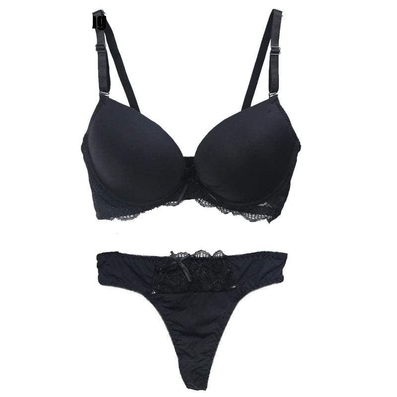 Ensemble de soutien-gorge Push UP en coton et Polyester pour femmes,