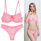 Ensemble de soutien-gorge Push Up en dentelle et string pour femmes