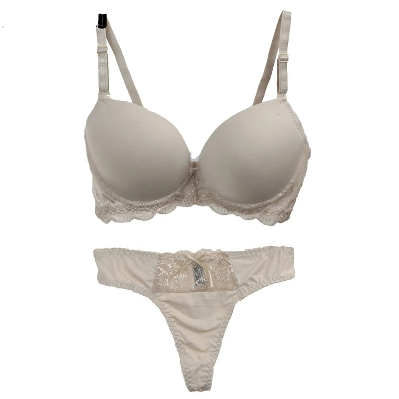 Ensemble de soutien-gorge Push UP en coton et Polyester pour femmes,