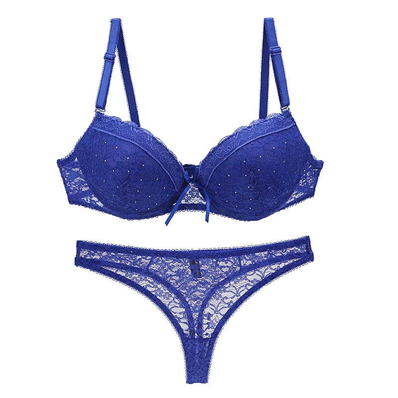 Ensemble de soutien-gorge Push Up en dentelle pour femmes