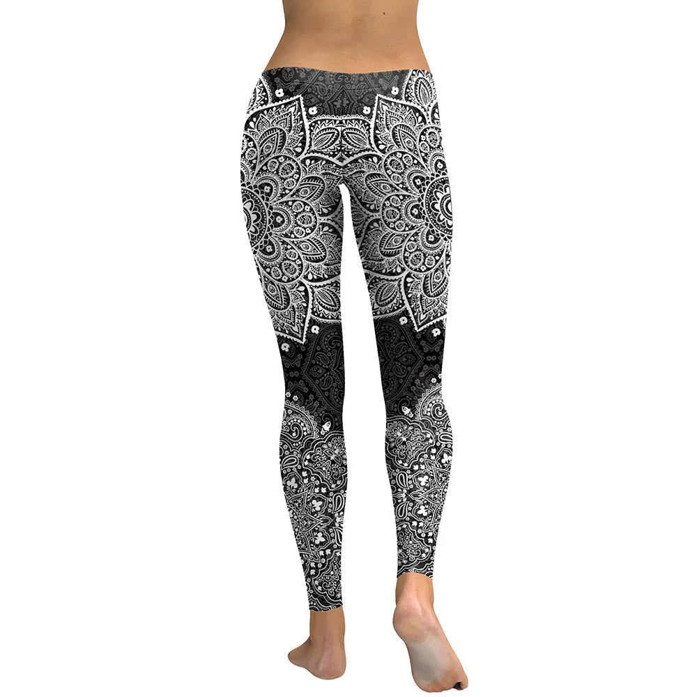 Leggings mandala gris pour femmes