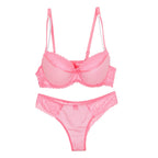 Ensemble de soutien-gorge Push Up en dentelle et string pour femmes