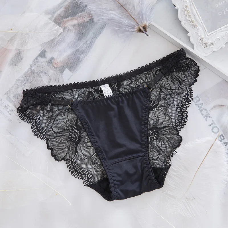 Culotte transparente en dentelle et sans couture pour femmes