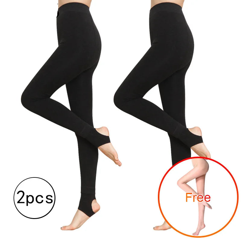 Lot de 2 leggings chauds pour femmes