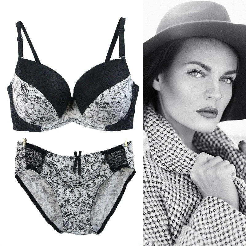Ensemble de lingerie soutien gorge Push-Up et culotte pour femmes