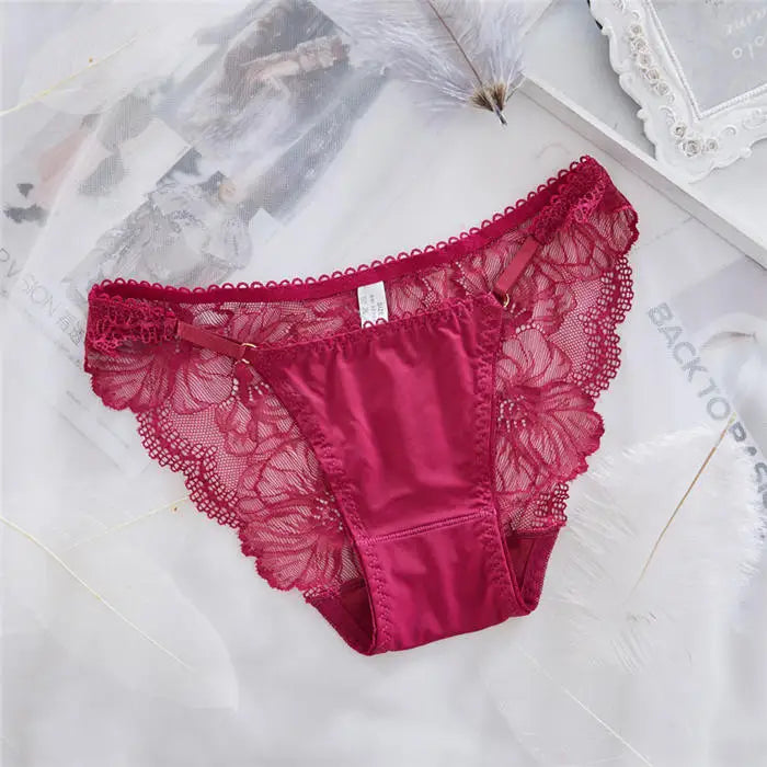 Culotte transparente en dentelle et sans couture pour femmes