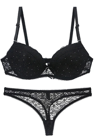 Ensemble de soutien-gorge Push Up en dentelle pour femmes