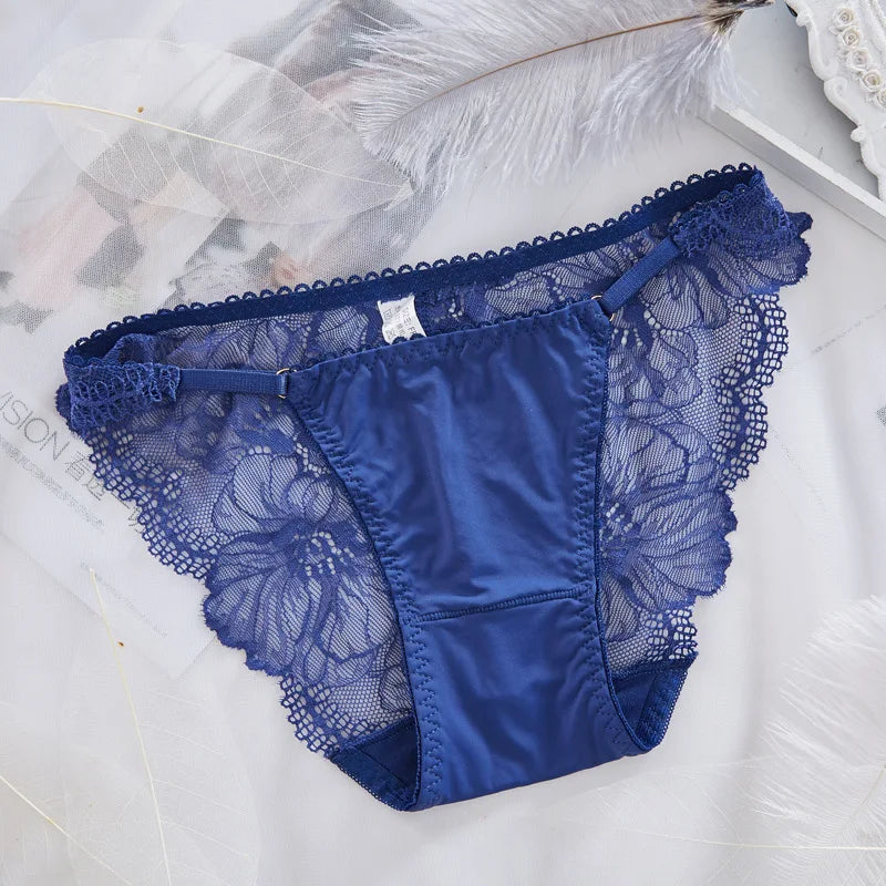 Culotte transparente en dentelle et sans couture pour femmes